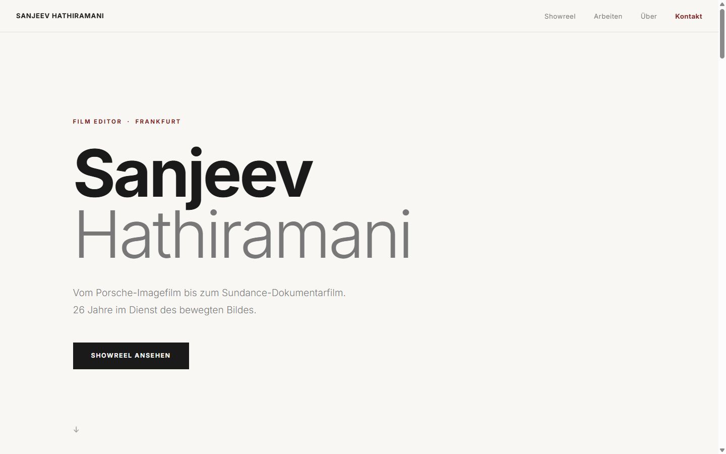 Startseite von sanjeev.de – die von K&H gebaute Personal-Brand-Website